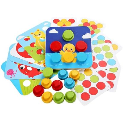 Picture of Big Peg Mosaic Toy Button Puzzle Game