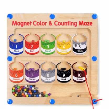 Picture of Magnetic Color and Number Maze Board