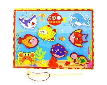 Picture of Wooden Magnetic Fishing Sea Animals