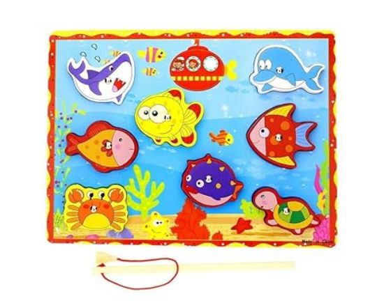 Picture of Wooden Magnetic Fishing Sea Animals