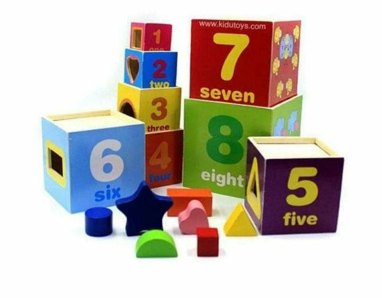 Picture of Wrap The Boxes & Stacking and Nesting Wooden Boxes with Shapes