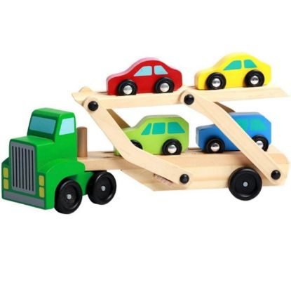 Picture of Wooden Truck and Cars Toy Set 