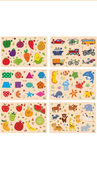 Picture of Wooden Educational colourful Peg Boards.