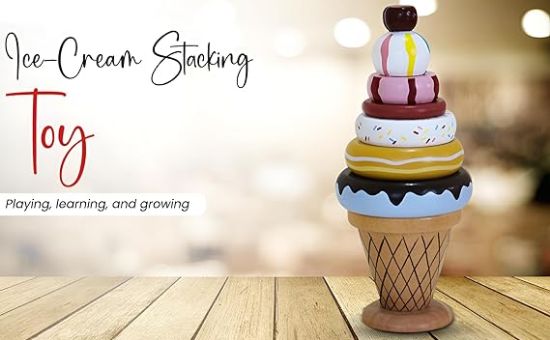 Picture of Organic Wooden Ice Cream Stacking Toy 