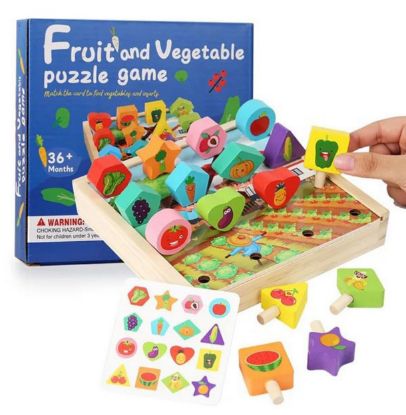 Picture of Fruits and Vegetables Puzzle Game. 