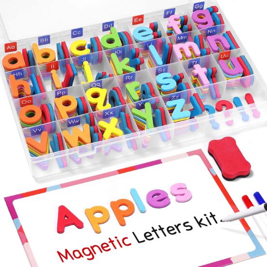 Picture of Magnetic Alphabet Letters Kit with Double-Side Magnet Board 