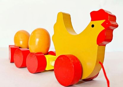 Picture of Wooden Hen Egg Pull Along Toy